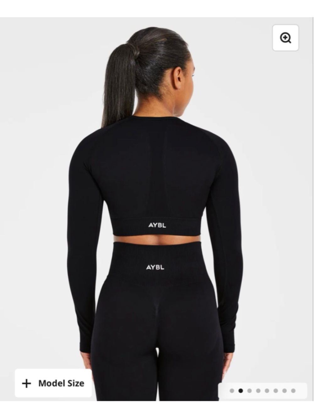 Women's AYBL RT: Black Balance V2 Seamless Long Sleeve Crop Top Small